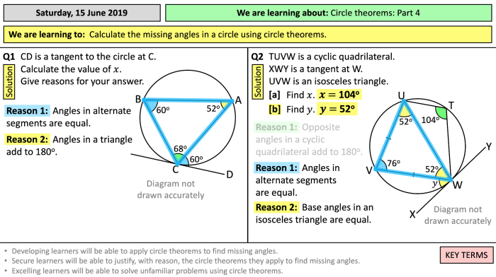 Circle segments worksheet answer key