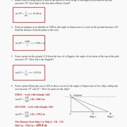 Angle of elevation and depression word problems with answers pdf