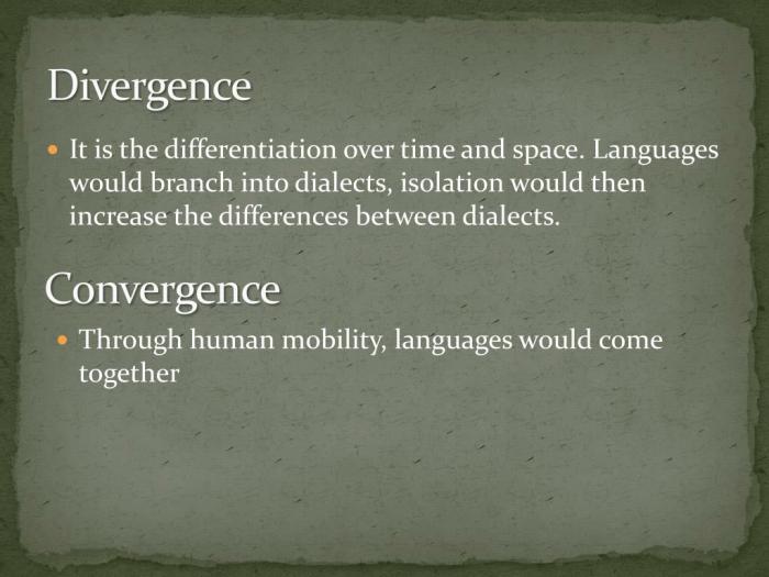 Language convergence divergence presentation